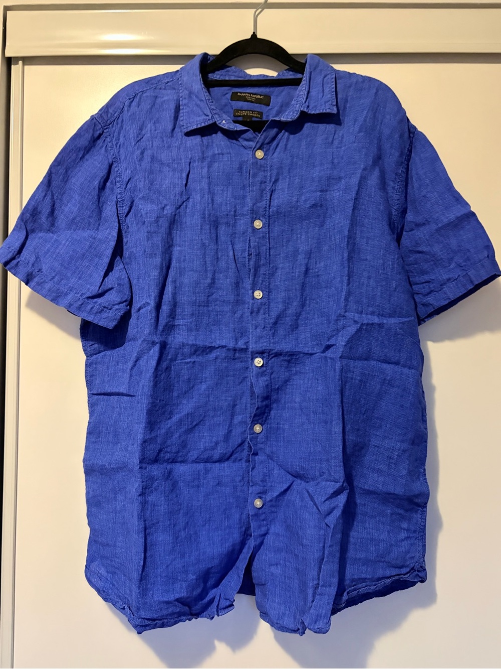 Banana Republic 100% Linen Casual Blue Button Down Shirt